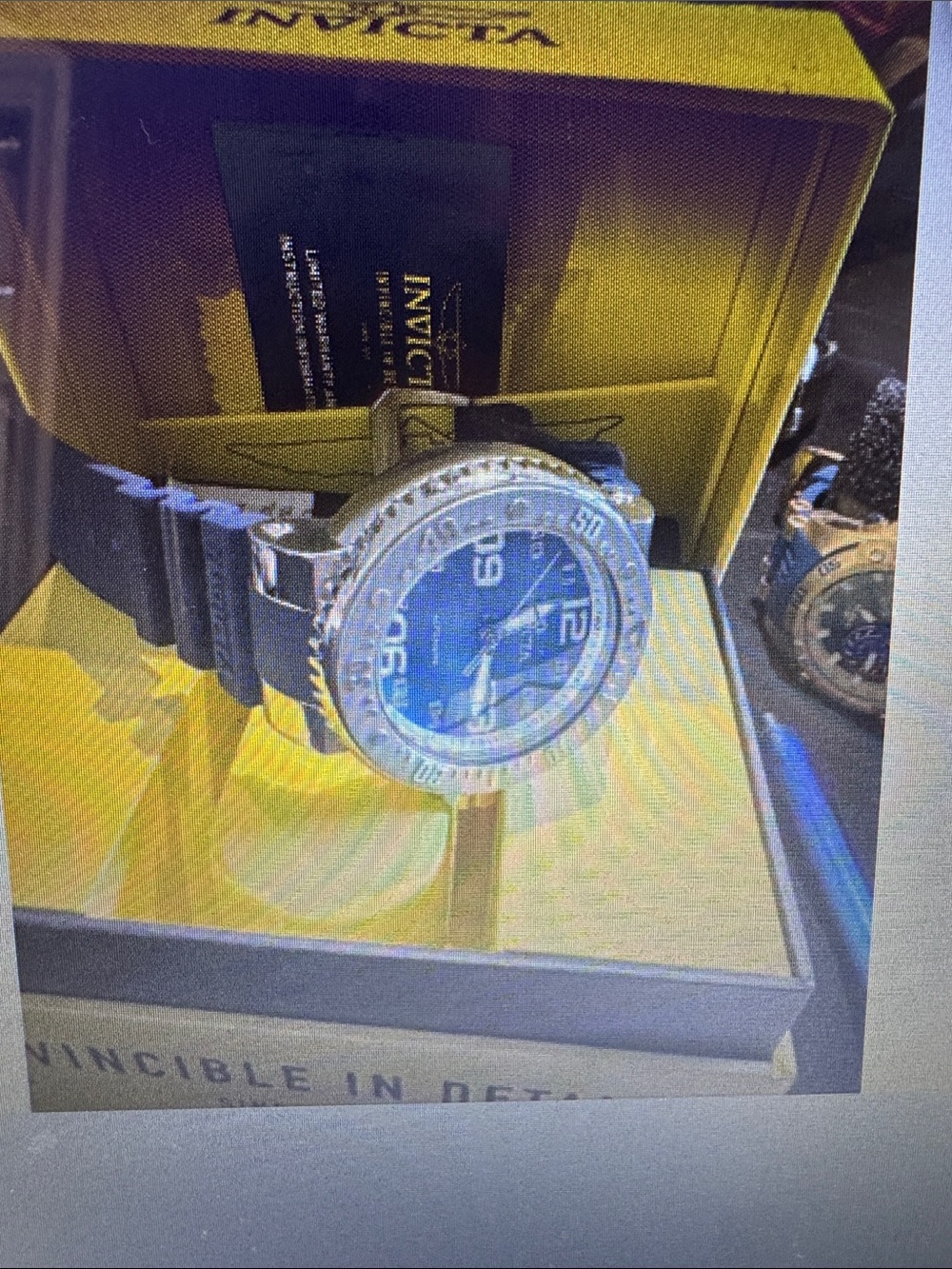 Invicta 31932 Men’s Blue Dial Silver Bezel Watch with Black Strap mechanical